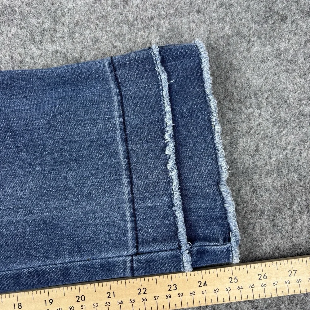 Democracy Absolution Jeans Womens 8 Wide Leg Raw Hem Stretch Denim Blue Casual - Picture 12 of 14